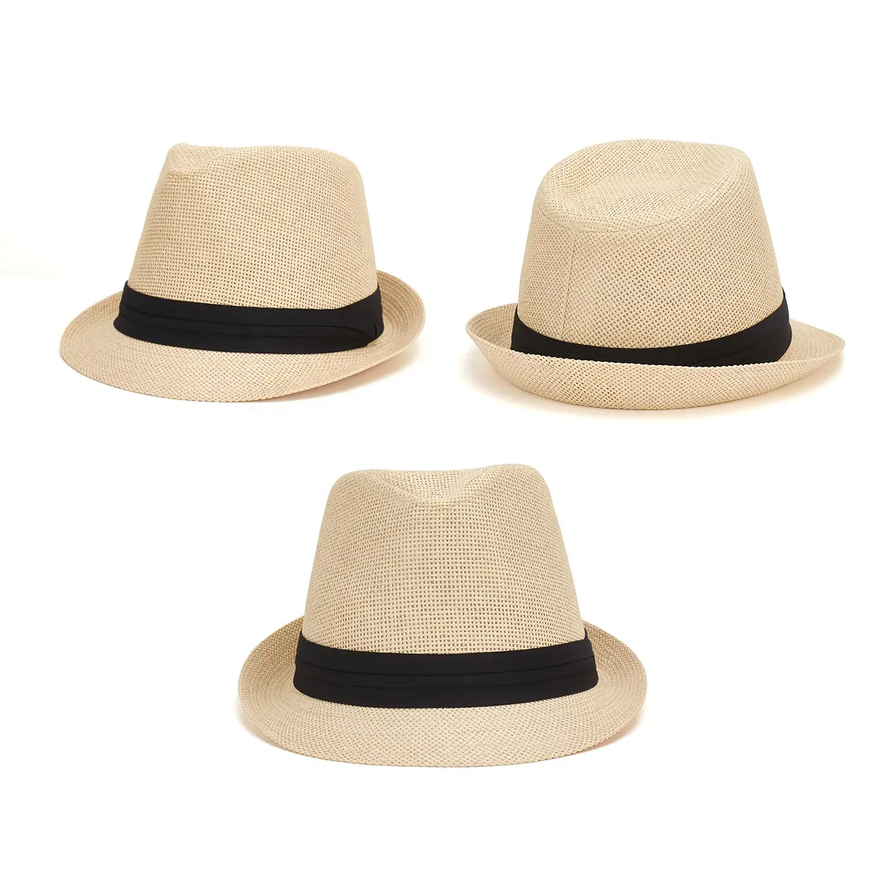 Fashion Summer Sun Beach Panama Wholesale Straw Hats with Logo