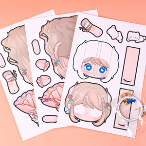 สติกเกอร์กระดาษลายการ์ตูนเจ้าหญิงสุดสร้างสรรค์หุ่นของเล่นเคลื่อนย้ายได้ทำมือสำหรับเด็กสามารถปรับแต่งได้ดีไซน์น่ารัก - Product Image 3
