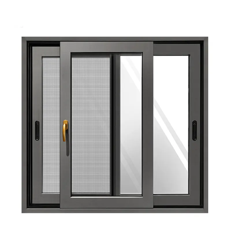 Design minimalista porta interna 36X36 finestre scorrevoli in vetro di alluminio finestra scorrevole