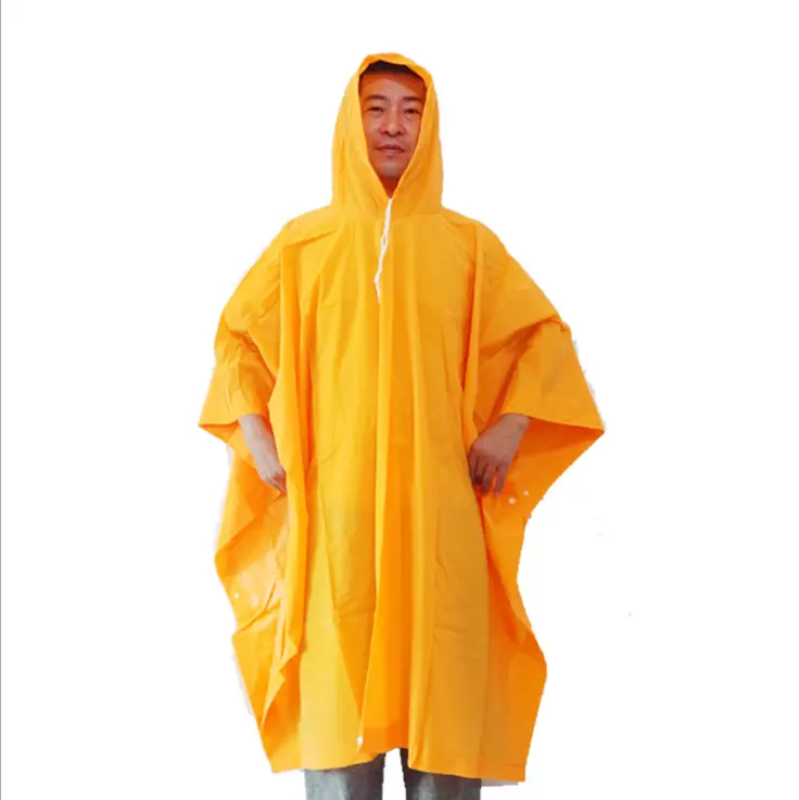 Imperméable de qualité 0.2mm pvc poncho de pluie réutilisable veste légère transparent d'urgence pvc poncho imperméable