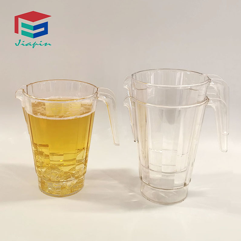 Europe Design Clear Beer Milk Pitcher Beer Juice Pitcher 1500ml 50oz Stack Hard Plastic Water Jugs