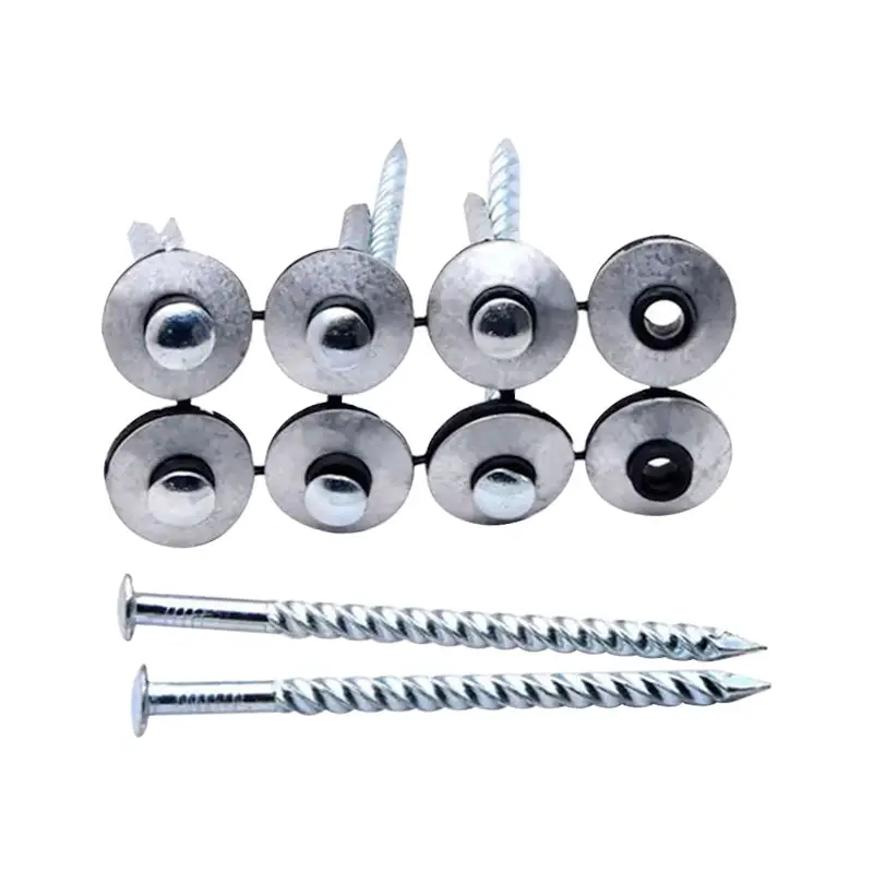 3.5mm-5mm galvanized twisted spiral assembled roofing screw nails IBR roofing nails for wooden construction