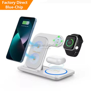 スタンドロゴスマートフォンユニバーサルフォンスマートウォッチ高速充電ステーション折りたたみ式3 In 1ワイヤレス充電器for Apple - Product Image 1