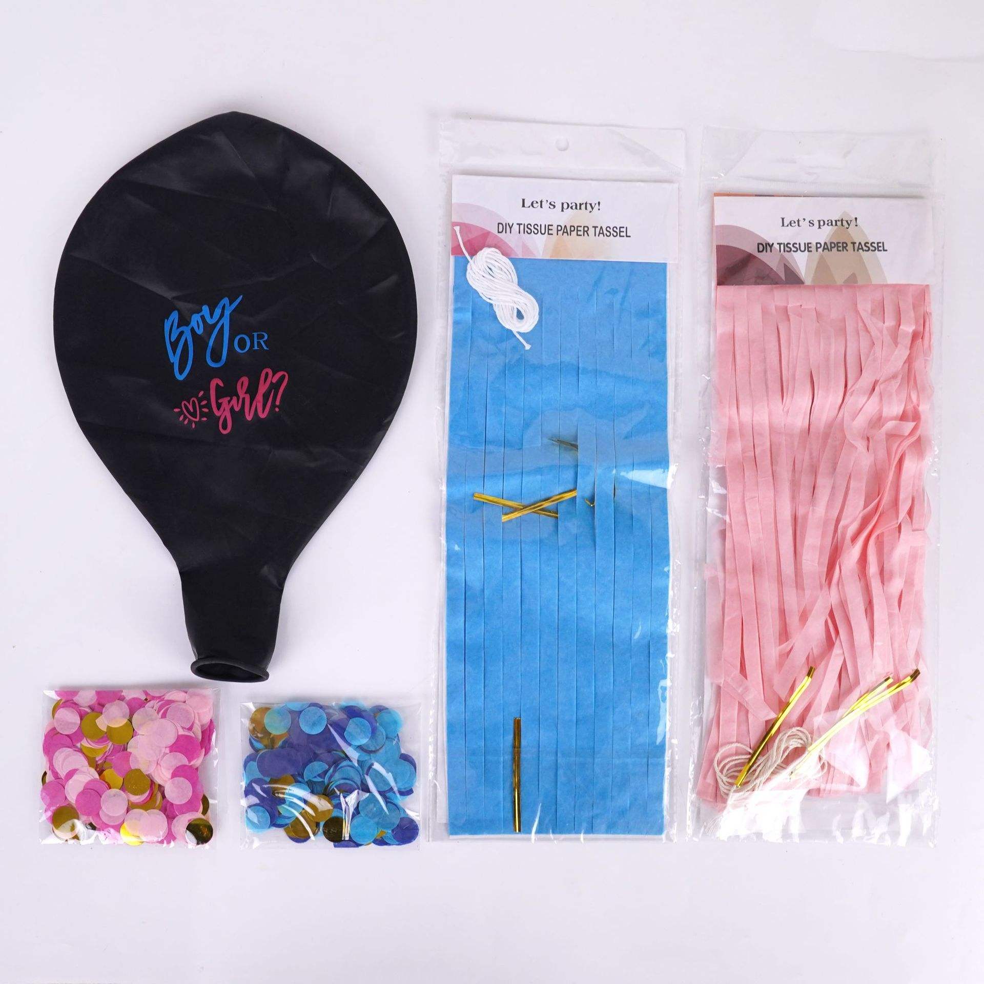 ลูกโป่ง36นิ้ว + 2แพ็คเศษกระดาษ + พู่