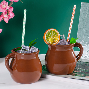14オンス手作りタラベラジャリトスメキシコ製クレイマグセラミックコーヒーカップカスタマイズロゴ入り