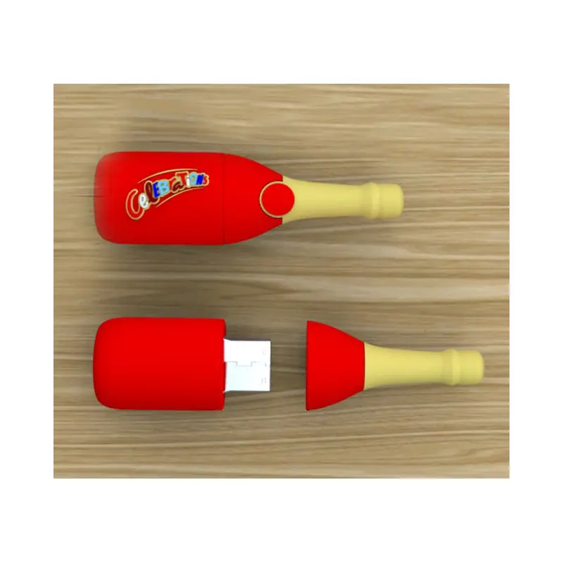 Su misura in PVC bottiglia di vino USB flash memory stick penna thumb drive per promozioni regali di marketing omaggi pubblicità