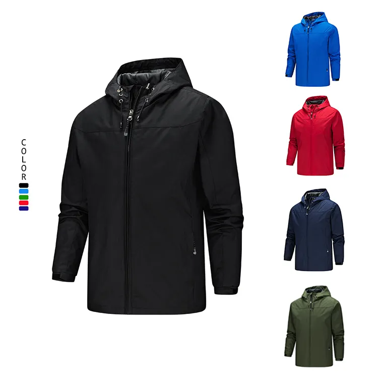 OEM Custom Logo Großhandel Frühling Herbst Blank Männer Wind Breaker Jacken Hooded Wind breaker Herren Jacken mantel