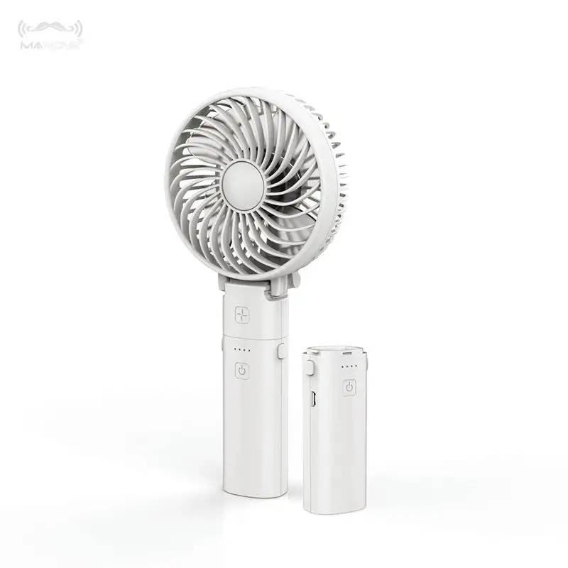 Ventilateur électrique pliable, portable, USB, mah, avec fonction de batterie externe