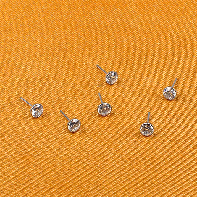 ASTM-Piercing para el cuerpo de titanio F136, piezas sin rosca de 2mm, 2,5mm, 3mm, AAAAA +, joyería para pezón de titanio de circón