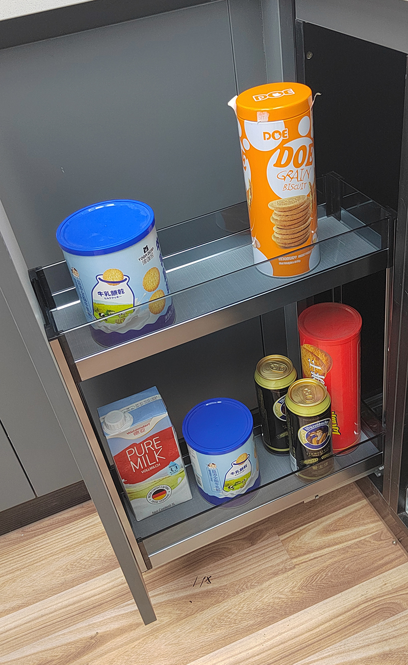 Popular Multi-functional Pull Out Soft Closing Kitchen Cabinet Accessories Drawer Seasoning Basket