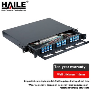 24-Port 48-Core 1U Pull-Out optik Fiber Terminal kutusu dağıtım çerçevesi LC tam Pigtails ile FTTH ağları için - Product Image 2