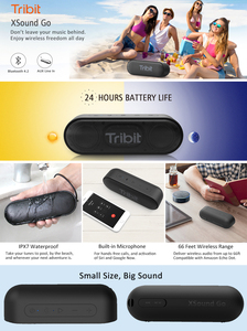 Loa Mini Không Dây, Tribit XSound Go Với Thời Gian Phát 24 Giờ, IPX7, Ghép Nối TWS, USB-C Để Đi Bộ Ngoài Trời - Product Image 6