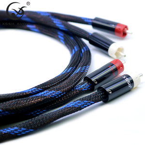 1对信号电缆线XSSH DIY OEM OFC纯铜镀银公对公<span class=keywords><strong>RCA</strong></span>音频视频同轴延伸电缆线