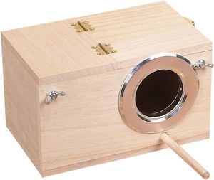 Ahşap Parakeet Budgie atiatiel üreme yuvalama kuş Avery kafes kutusu - Product Image 2
