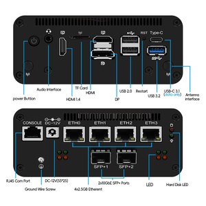 A buon mercato N100/N200/N305 2 * DDR5 4*2.5G Lan SFP X86 Router Console Pfsense Firewall Mini PC nuovo Computer di rete - Product Image 4