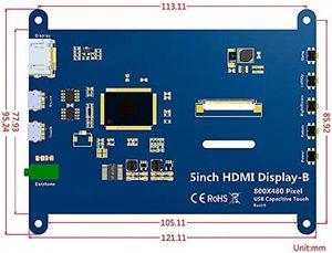 Monitor Touch Screen capacitivo da 5 pollici Raspberry Pi Touchscreen 800*480 IPS - Product Image 5