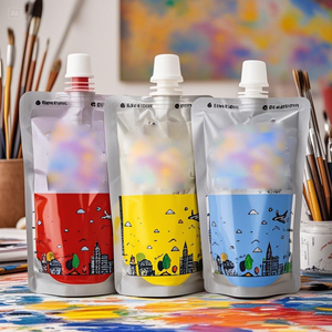 Factory Direct Refillable Organic Pigment Acrylic Paint Gouache <strong>Excellent</strong> Oil Paint in Stand up <strong>Pouch</strong> with Squeeze Spout