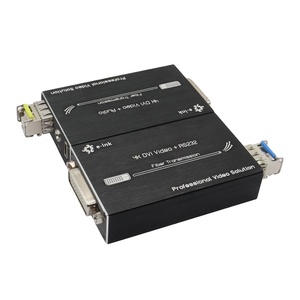 DVI光纤扩展器4K 60HZ视频转换器，带立体声音频5V DC电源单模单光纤 - Product Image 1