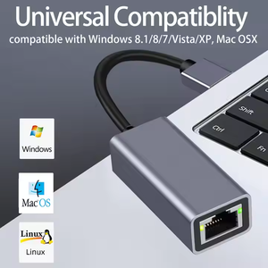 USB 3.0 <strong>Type</strong> C Gigabit Ethernet Adapter 100 Mbps RJ45 Lan <strong>Network</strong> Card ABS Internal PC/Laptop <strong>Computer</strong> Accessories - Product Image 3