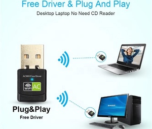 免费驱动程序600mbps 802.11ac 2.4ghz和5ghz双频无线加密狗AC650 WiFi USB适配器 - Product Image 4