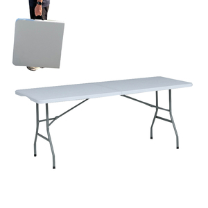 Di Động Ngoài Trời Gấp Bảng Bền HDPE Trắng Khung Sắt Trọng Lượng Nhẹ Kim Loại Thiết Kế Hiện Đại Đồ Nội Thất Ngoài Trời Cho Sân - Product Image 1