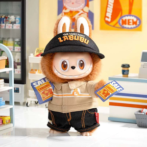 PopmartのLabubu奇妙な便利店ぬいぐるみペンダントPVC素材コレクション可能なテーマ動物キャラクター冷凍