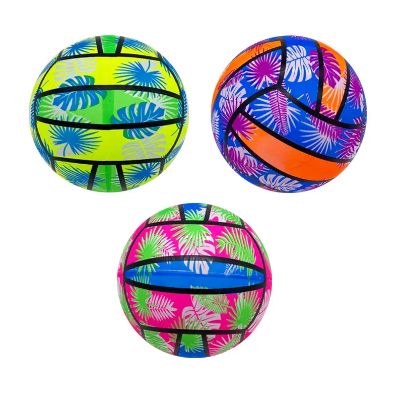 Pelota inflable de PVC de 8,5 pulgadas para Pilates, pelota colorida con estampado de voleibol, baloncesto, fútbol, juguete deportivo para niños