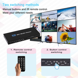 SY HDMI 9x1 switcher Multiviewer Seamless 4K HDMI 9way 9 Tela em Tempo Real Multi Viewer Screen Splitter 9 em 1out Switch Adapter