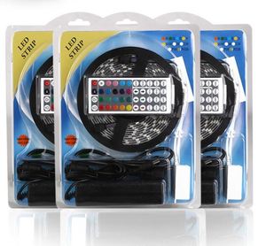 ชุดไฟเส้น LED RGB 5ม. 5050,ชุดคิตแถบไฟ LED + อะแดปเตอร์ + กุญแจรีโมท44ปุ่มสำหรับจีน
