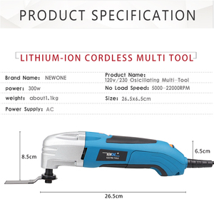NEWONE 300W <strong>Multi</strong>-master <strong>Oscillating</strong> <strong>Tool</strong> 6 Variable Speed <strong>Multi</strong> Purpose <strong>Tool</strong> Trimmer Saw <strong>Multi</strong>-<strong>function</strong> <strong>Tool</strong> with Accessories - Product Image 3
