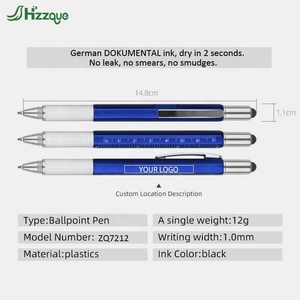 塑料双头螺丝刀标尺水平触摸触控笔6合1多功能工具圆珠笔带打印Logo球礼品 - Product Image 2