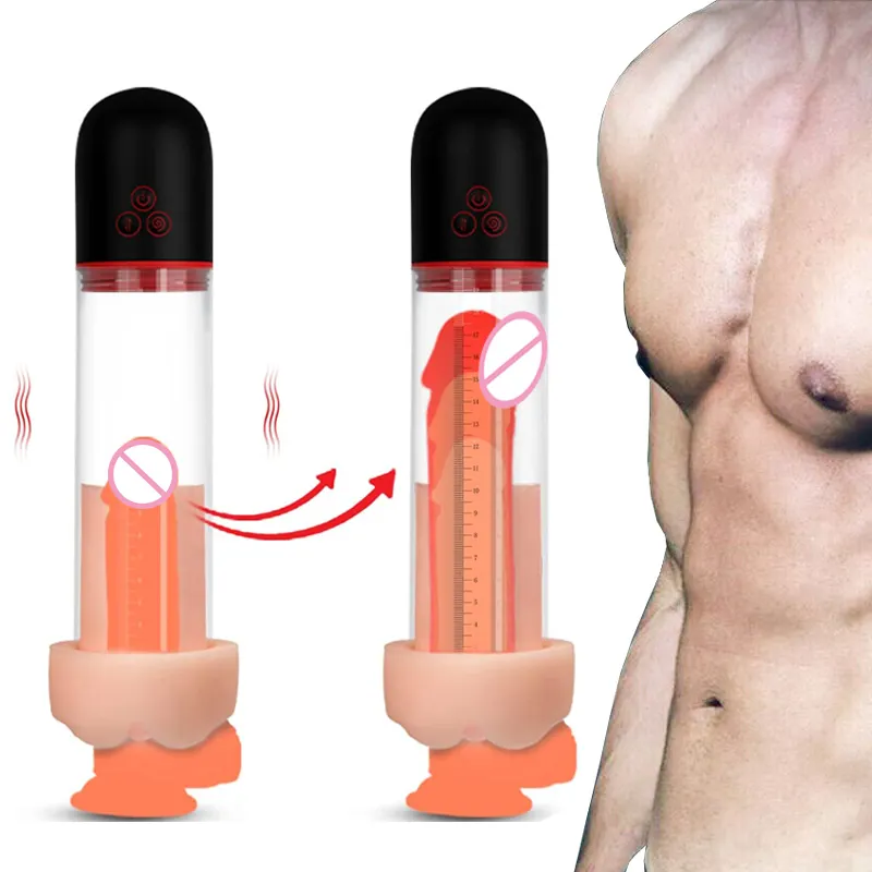 S193 Elektrischecock-Pumpe 9 Vibrationen 9 Saugen Masturbator für Männer Penisvergrößerungspumpe für Männer mit Erektionsstörung