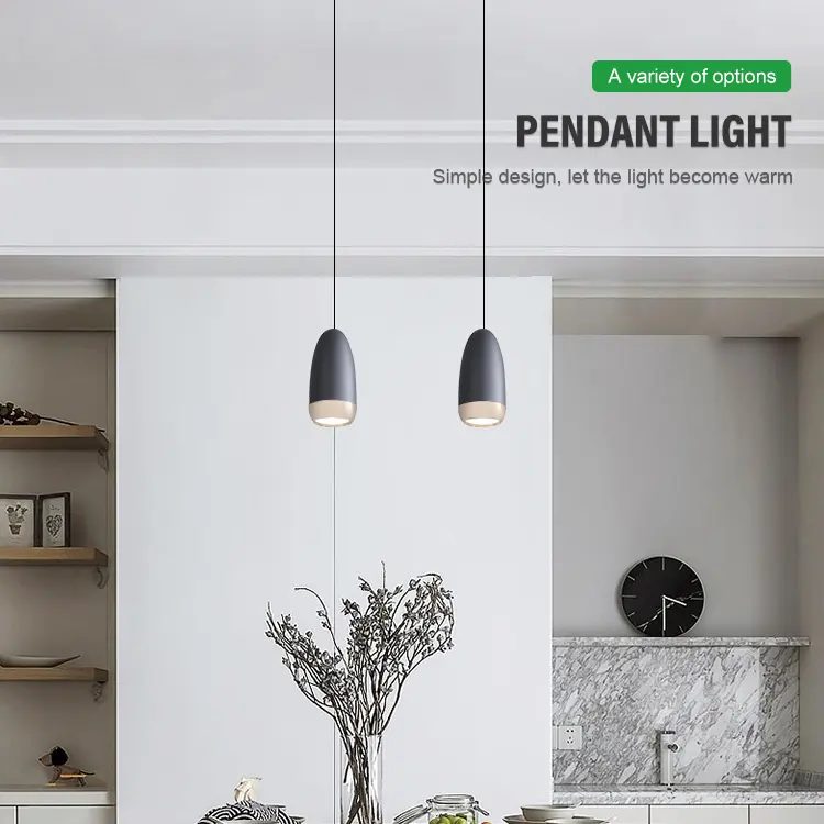 G-luci a forma di proiettile nero lineare soffitto a Led decorazione per la casa lampadari moderni luce a sospensione per la cucina
