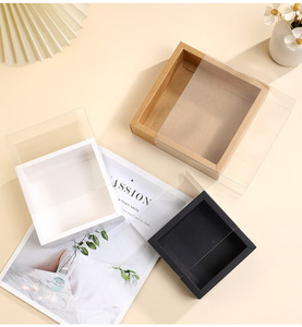 In Stock <strong>Rectangle</strong> Square Cardboard <strong>Box</strong> Small Black White <strong>Display</strong> Gift Packaging Jewelry <strong>Box</strong> with Transparent Cover - Product Image 5