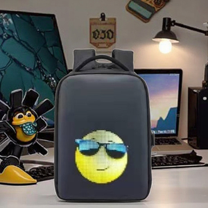 Özel DIY GIFs görüntü metin yumuşak Polyester astar fermuar kapatma ile Unisex akıllı LED ekran sırt çantası - Product Image 4