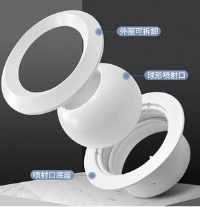 Ventilation Adjustable Fresh air Outlet Valve Jet <strong>Diffuser</strong> Plastic Round Jet Spherical <strong>Nozzle</strong> Central <strong>Diffuser</strong> - Product Image 3