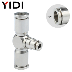 PEG <strong>T</strong>-Type 3 <strong>Way</strong> Reducing Tee Union Stainless Steel Pneumatic Fitting Air Hose One Touch Push in Quick Coupling Connector - Product Image 3