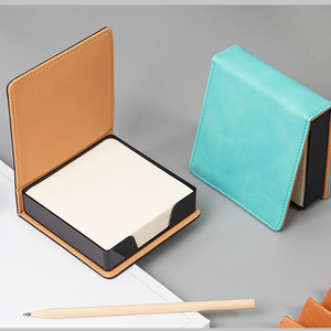Hotel Pocket PU Leather Replaceable Note <strong>Memo</strong> Pads 3x3 Sticky Notes <strong>Notepad</strong> <strong>Block</strong> Cube Holder Flip Square Case Box With Design