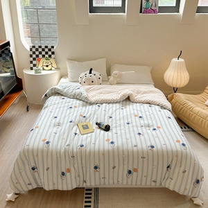 Knitting Milk Fabric with Massage Fleece Soybean Winter Comforter <strong>Bedding</strong> Set - Product Image 4