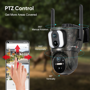 LS VISION Cámara de vigilancia inalámbrica 4G WiFi IP Seguridad al aire libre Lente dual Solar PTZ red CCTV Cámara - Product Image 4