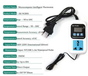 XK-W2001 Digital <strong>Temperature</strong> Humidity <strong>Controller</strong> Socket AC 110-220V Thermostat Regulator Socket Outlet EU Plug <strong>With</strong> <strong>NTC</strong> <strong>Sensor</strong> - Product Image 5