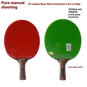 X5 Professional Carbon Table Tennis Racket 7-Layer Customised <strong>Arc</strong> with Coloured Rubbers Enhanced Performance