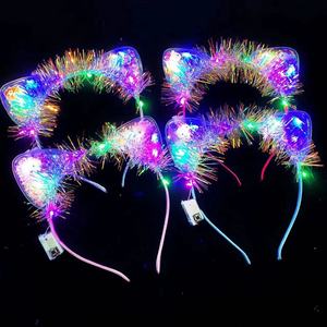 ヘッドバンドLEDパーティー子供用ゴールデン糸クラウン猫耳ライトアップ - Product Image 4