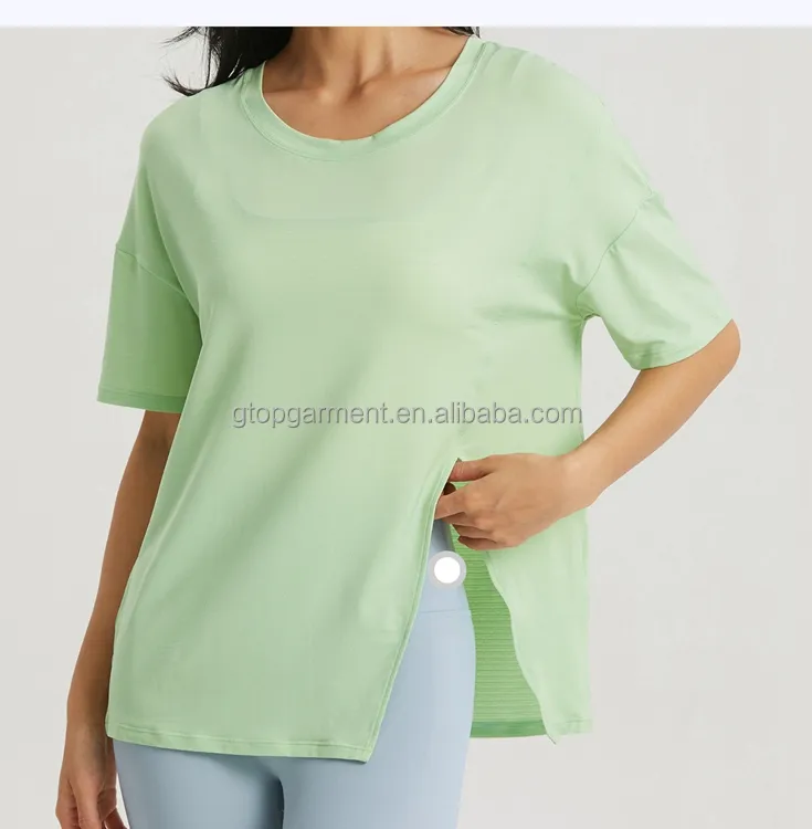 Camisetas de yoga para mujer, camisas deportivas de manga corta transpirables de secado rápido para entrenamiento de verano, novedad de 2023
