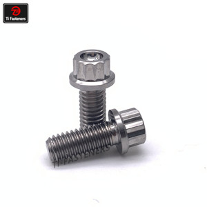 Titanium 5 titanyum M6x1.0x10/15/20/25/30/35/40/45/50/55/60/65 12 noktalı flanş cıvatası - Product Image 1