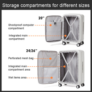 2025 Mới Nhất Bánh Xe Hiện Đại Vali Bên Mở Công Suất Lớn 20 24 26 Inch Carry-Ons Cứng Vỏ Mở Rộng Túi Hành Lý - Product Image 6