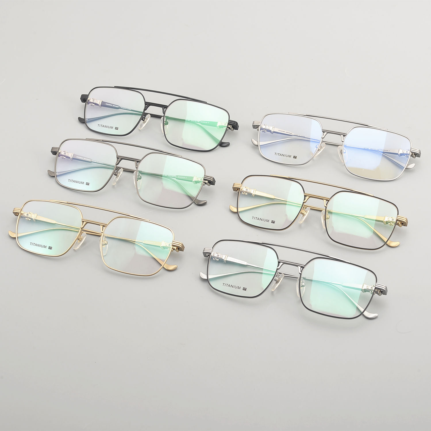 Montures de lunettes à double faisceau en titane pur