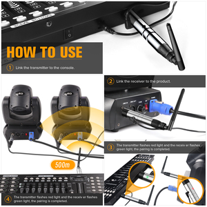 2,4 г Dmx контроллер для управления сценическим освещением Dmx512 1 шт. беспроводной передатчик и 3 шт. длинный беспроводной приемник - Product Image 5
