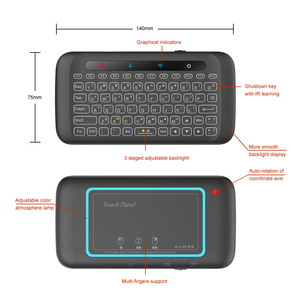 H20 Mini teclado táctil Teclado inalámbrico Air Mouse Flying Mouse LED retroiluminado Infrarrojo Aprendizaje Mini teclado - Product Image 4