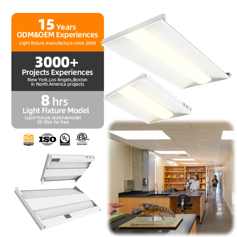 Brandon Venta al por mayor 2X2 2X4 50W 120 277V Led Troffer Light Uso comercial Troffer Light para oficina